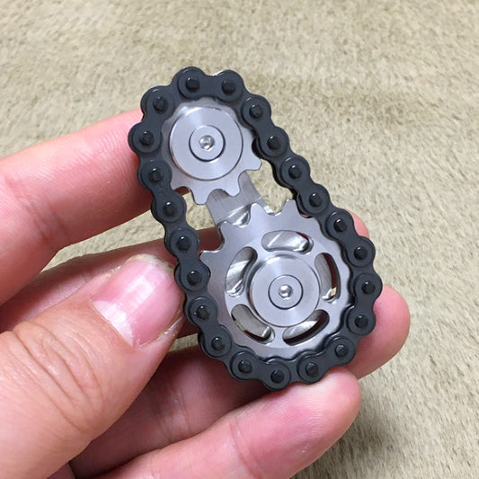 Black Chain Gyro Fingertip Gyro EDC Metal Toy Gear Sprocket Flywheel, Color: Full Stainless Steel - Spinning Toys by buy2fix | Online Shopping UK | buy2fix