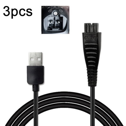 3pcs 4.8V 1.25A USB Charging Cable for Panasonic Electric Shaver ES-LM31 ES-PLM3B - Accessories by buy2fix | Online Shopping UK | buy2fix
