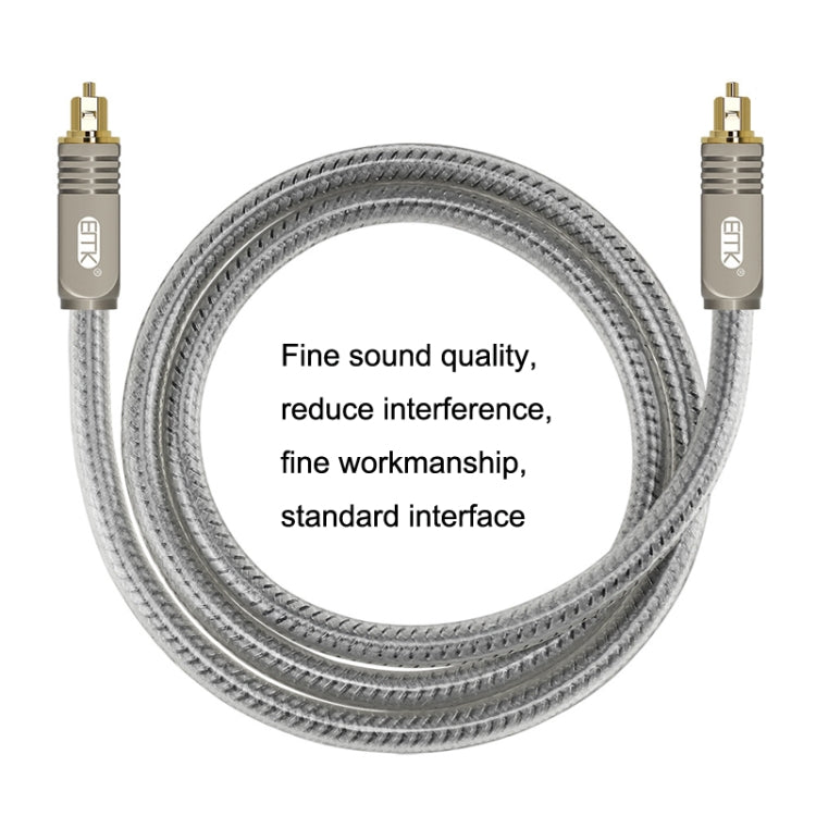 EMK YL/B Audio Digital Optical Fiber Cable Square To Square Audio Connection Cable, Length: 1.5m(Transparent Gray) -  by EMK | Online Shopping UK | buy2fix