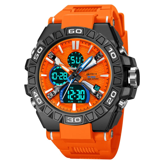 STRYVE S8026 Sports Colorful Night Light Electronic Waterproof Watch Multifunctional Student Watch(Orange) - Leather Strap Watches by STRYVE | Online Shopping UK | buy2fix