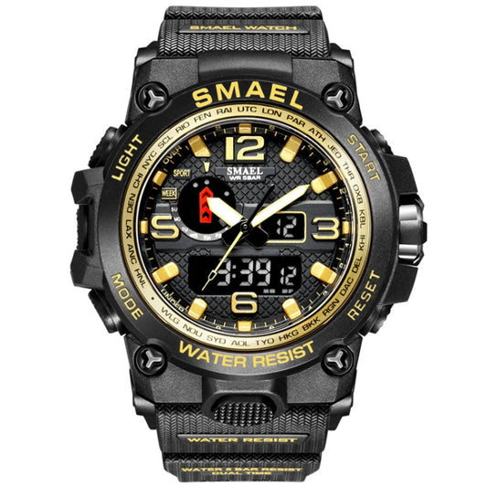 SMAEL 1545D Chronograph Calendar Alarm Clock Night Light Waterproof Watch Outdoor Men Watch(Gold) - Sport Watches by SMAEL | Online Shopping UK | buy2fix