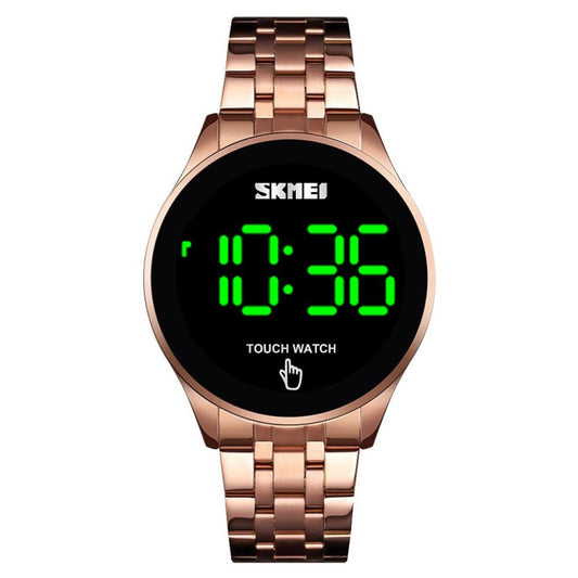 SKMEI 1579 Simple Touch Screen LED Luminous Stainless Steel Electronic Watch, Color: Rose Gold - Alloy Watches by SKMEI | Online Shopping UK | buy2fix