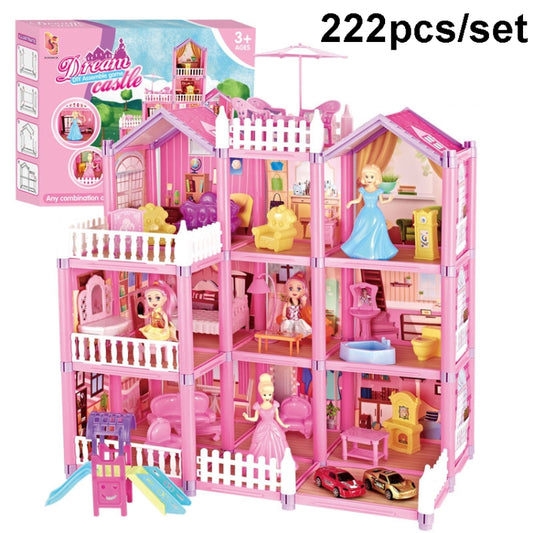 DSJ55-C 220pcs /Set Children Passing Domestic Toy Doll House Princess Castle Set Simulation Disguise House - Pretend Play Toys by buy2fix | Online Shopping UK | buy2fix