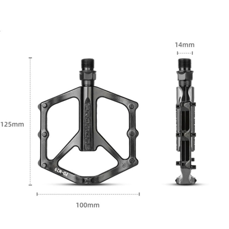 PROMEND PD-M29 1pair DU Bearings Pedal Aluminum Mountain Car Peilin Riding Foot Pedal(Black) - Pedals by PROMEND | Online Shopping UK | buy2fix