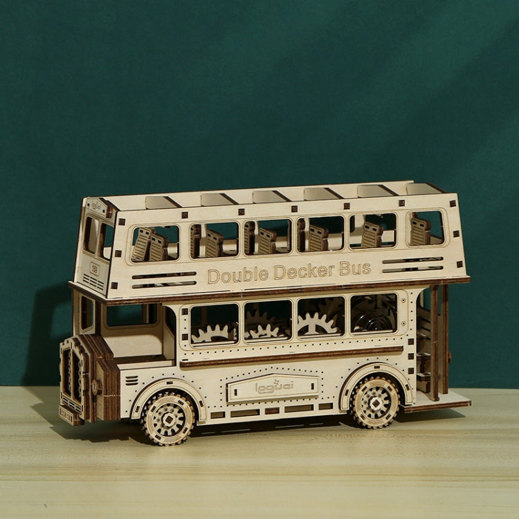 Double Decker Bus 3D Wooden Puzzle Toys DIY Handmade Ornaments - Puzzle Toys by buy2fix | Online Shopping UK | buy2fix