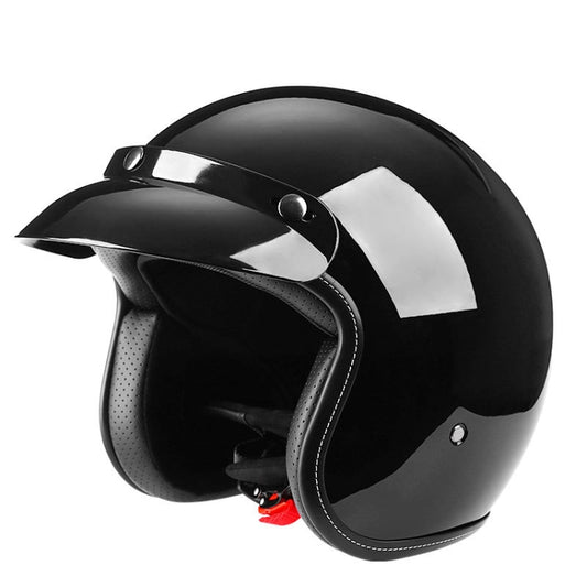 BYB 701 All Seasons Retro Motorcycle Helmet, Size: XXL(Bright Black) - In Car by BYB | Online Shopping UK | buy2fix