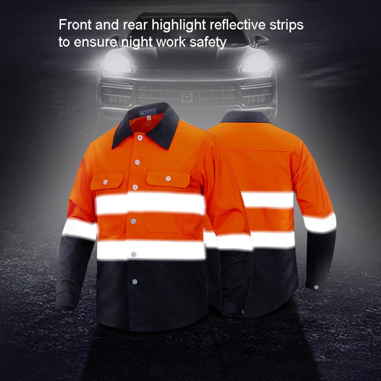 Pure Cotton Long-sleeved Reflective Clothes Overalls Work Clothes, Size: XXXL(Orange Top) - Workplace Safety Supplies by buy2fix | Online Shopping UK | buy2fix