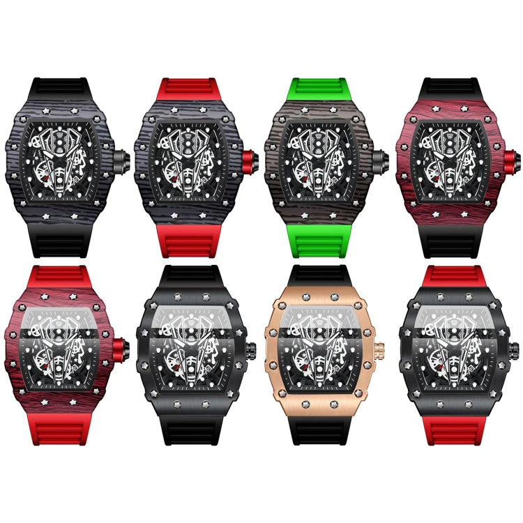 BINBOND B6577 Barrel Shape 30m Waterproof Sports Quartz Watch(Black Silicon-Black-Black) - Silicone Strap Watches by BINBOND | Online Shopping UK | buy2fix