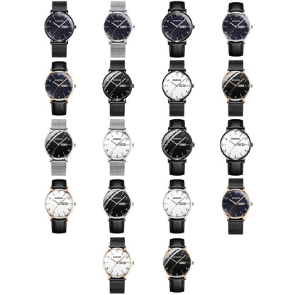 BINBOND B3820 30M Waterproof Ultra-thin Quartz Luminous Starry Watch, Color: Black Net-Rose Gold-Starry - Metal Strap Watches by BINBOND | Online Shopping UK | buy2fix