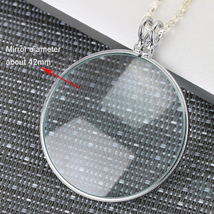 Metal Chain Round Expansion Mirror Glass Lens Necklace Magnifier(Silver) - Consumer Electronics by buy2fix | Online Shopping UK | buy2fix
