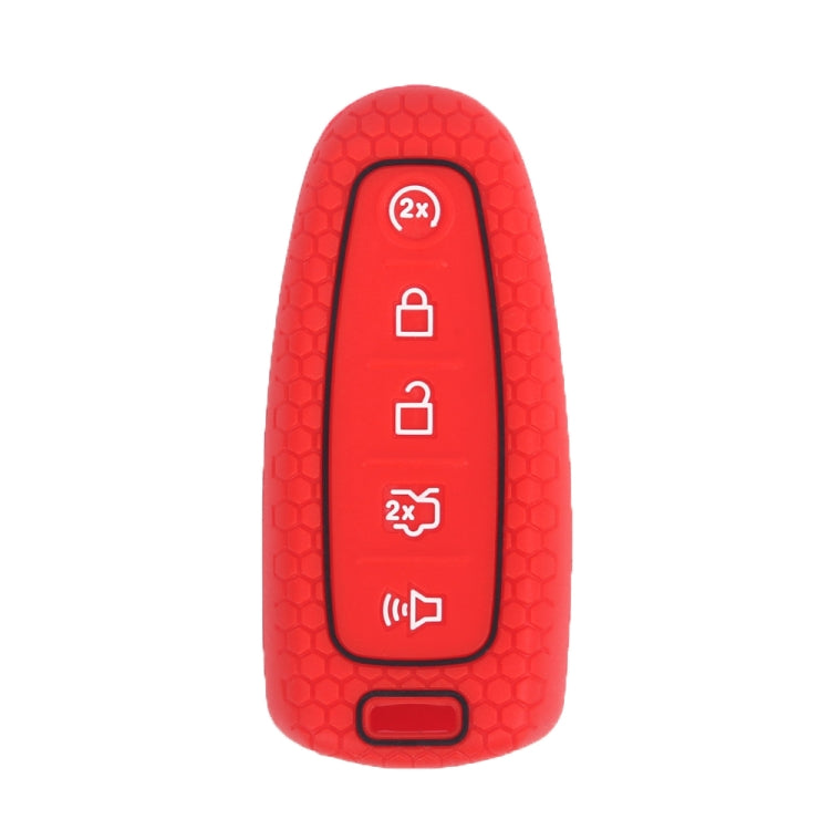 For Ford Edge/Explorer 2pcs 5-Button Key Silicone Case(Red) - In Car by buy2fix | Online Shopping UK | buy2fix