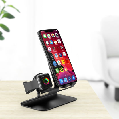 AhaStyle ST04 Aluminum Alloy Charging Base, For 4-8 inch Smart Phone&Apple Watch Series(Black) - Desktop Holder by AhaStyle | Online Shopping UK | buy2fix
