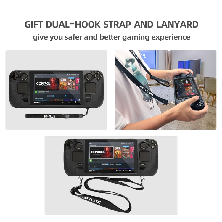 For Steam Deck Hifylux ST-PF14 Game Console Silicone Case Anti-scratch Non-slip Handheld Case Lanyard(Blue) - Accessories by buy2fix | Online Shopping UK | buy2fix