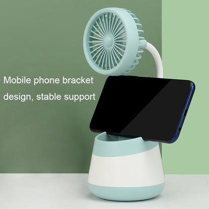 276A USB Charging Desktop Pen Holder Fan with Phone Holder Function Dormitory Portable Fan(Green) - Electric Fans by buy2fix | Online Shopping UK | buy2fix