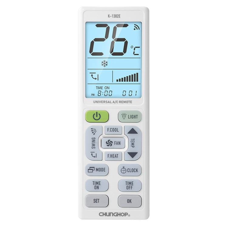 CHUNGHOP K-1302E Night Light Large Screen Battery Universal Air Conditioner Remote Control - Air-Conditioner by CHUNGHOP | Online Shopping UK | buy2fix