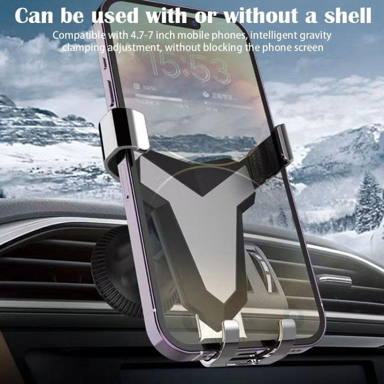 Gravity Navigation Car Air Outlet Triangular Mobile Phone Holder(Silver) - Car Holders by buy2fix | Online Shopping UK | buy2fix