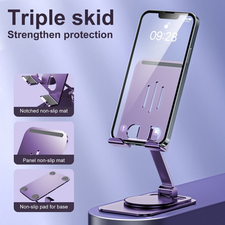 Desktop 360-degree Rotating Foldable Mobile Phone Holder, Color: Carbon Steel White - Desktop Holder by buy2fix | Online Shopping UK | buy2fix