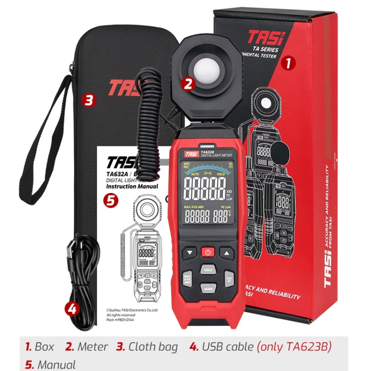 TASI TA632A Digital Illuminance Meter Lumen Tester Brightness Meter - Light & Sound Meter by TASI | Online Shopping UK | buy2fix