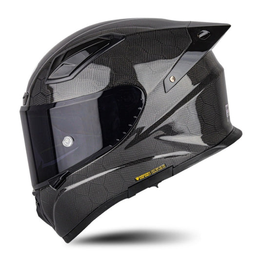 SOMAN Four Seasons Full Cover Motorcycle Helmet, Size: L(Snake Carbon Fiber Black) - Helmets by SOMAN | Online Shopping UK | buy2fix