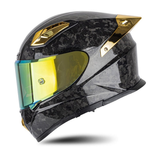 SOMAN Four Seasons Full Cover Motorcycle Helmet, Size: L(Cheetah Print Gold) - Helmets by SOMAN | Online Shopping UK | buy2fix