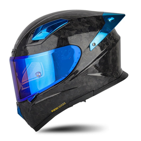 SOMAN Four Seasons Full Cover Motorcycle Helmet, Size: XL(Cheetah Print Blue) - Helmets by SOMAN | Online Shopping UK | buy2fix