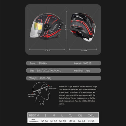 SOMAN Motorcycle Electric Bicycle Dual Lens Riding Helmet, Size: S(Pearl White) - Helmets by SOMAN | Online Shopping UK | buy2fix