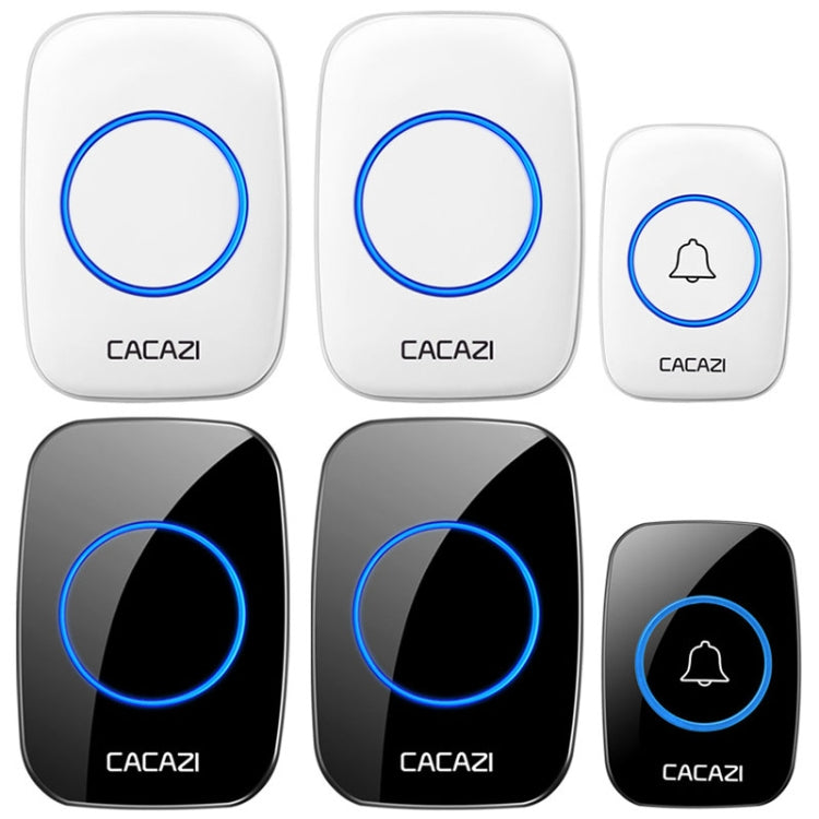 CACAZI A10DC 1 To 2 Battery Type Home Smart Waterproof Electronic Wireless Doorbell(Black) - Wireless Doorbell by CACAZI | Online Shopping UK | buy2fix