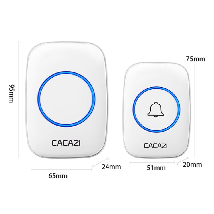 CACAZI A10DC 1 To 2 Battery Type Home Smart Waterproof Electronic Wireless Doorbell(Black) - Wireless Doorbell by CACAZI | Online Shopping UK | buy2fix