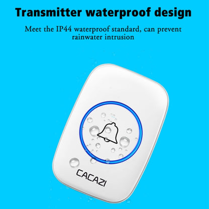 CACAZI A10DC 1 To 2 Battery Type Home Smart Waterproof Electronic Wireless Doorbell(Black) - Wireless Doorbell by CACAZI | Online Shopping UK | buy2fix