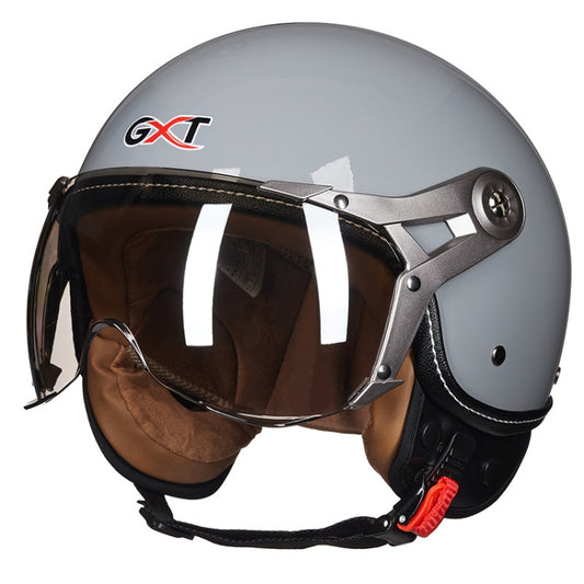 GXT Electric Vehicle Half Cover Helmet Four Seasons Retro Helmet, Size: XL(Cement Gray) - Helmets by GXT | Online Shopping UK | buy2fix