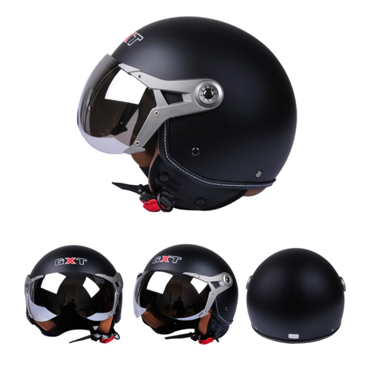 GXT Electric Vehicle Half Cover Helmet Four Seasons Retro Helmet, Size: M(Painted White Red Stripes) - Helmets by GXT | Online Shopping UK | buy2fix