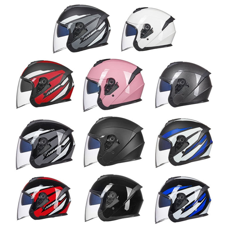GXT Electric Vehicle Four Seasons Sun Protection & Windshield Double Lens Helmet, Size: M(Bright Black Blue) - Helmets by GXT | Online Shopping UK | buy2fix