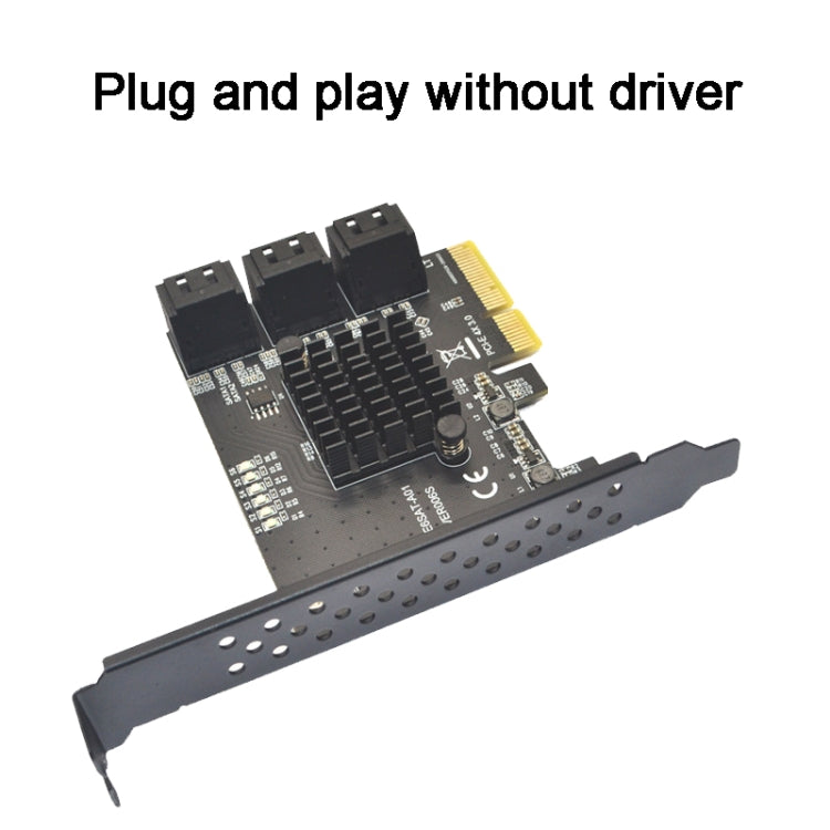 PCIE 1X To 8 Port  SATA 3.0 Adapter Expansion Card ASMedia ASM1166 Converter - Add-on Cards by buy2fix | Online Shopping UK | buy2fix