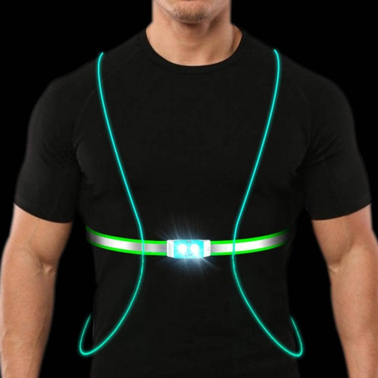 USB Rechargeable Running Light Strap Chest Light(Fluorescent Green) - Reflective Material by buy2fix | Online Shopping UK | buy2fix