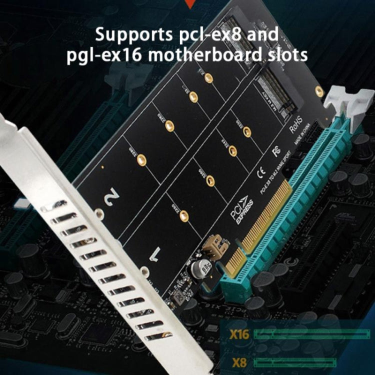 PCI-E X8 Double Disk Transfer Card NVME M.2 MKEY SSD RAID Array Expansion Adapter(PH45) - Card Adapter by buy2fix | Online Shopping UK | buy2fix