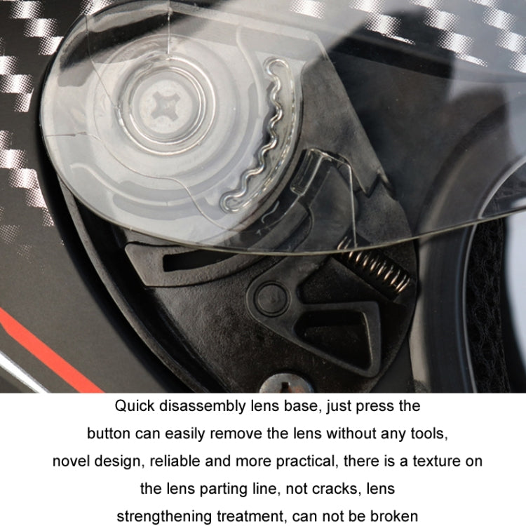 KUQIBAO Motorcycle Smart Bluetooth Sun Protection Double Lens Safety Helmet, Size: M(Glossy Black Phantom Fiber) - Helmets by KUQIBAO | Online Shopping UK | buy2fix