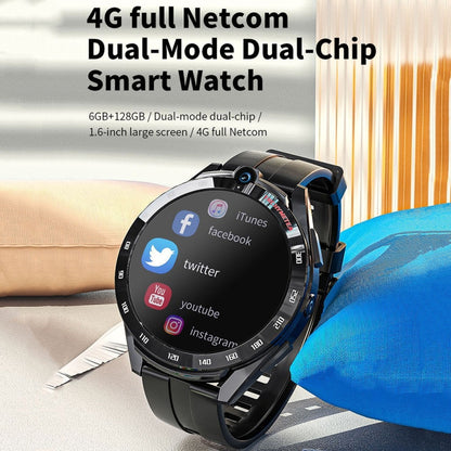 LOKMAT 1.6-inch Dual-camera 4G Full Netcom Dual-mode Dual-chip Wifi Smart Watch, Style: Charger+Brown Leather Strap - Smart Watches by LOKMAT | Online Shopping UK | buy2fix