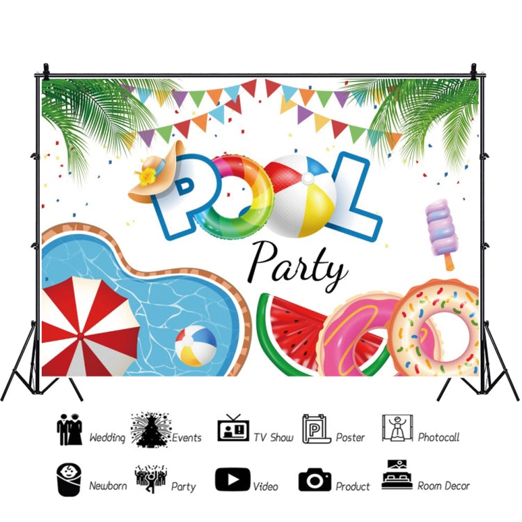 80x120cm Summer Pool Party Decoration Backdrop Swimming Ring Photography Background Cloth(11415879) -  by buy2fix | Online Shopping UK | buy2fix