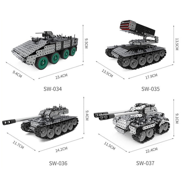 843pcs Main Tank 3D Metal Model Precision Mechanical Assembly Tank Assembly High Difficulty Toys - Model Toys by buy2fix | Online Shopping UK | buy2fix