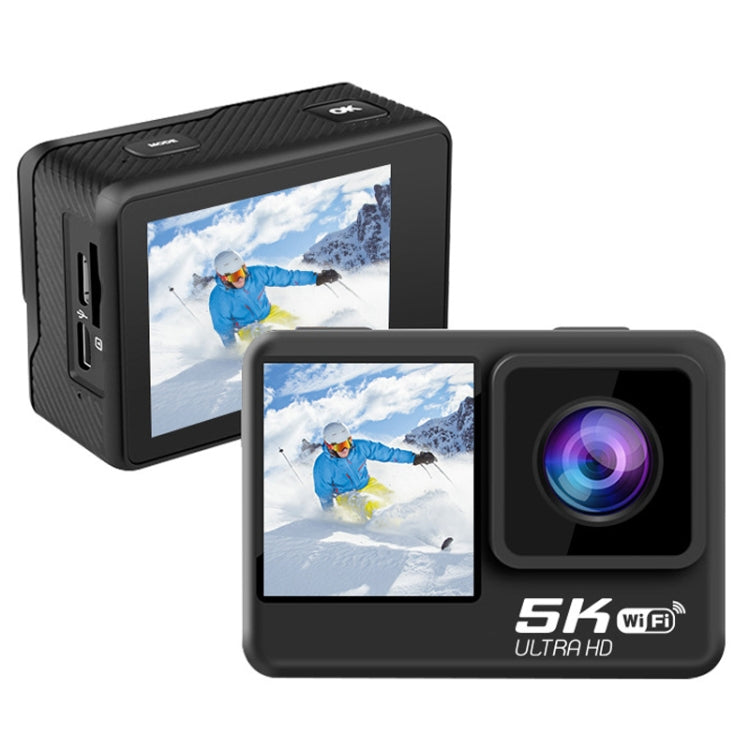 5K/30FPS WIFI HD Anti-Shake Remote Touch Dual-Screen IP68 Waterproof Sports Camera, Style: Camera+128G Card - Other Camera by buy2fix | Online Shopping UK | buy2fix