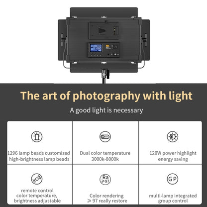 Pixel P45pro High Bright Dual Color Temperature Fill Light 120W Normal Bright Studio Camera Soft Light(A Set With EU Plug Adaptor) -  by Pixel | Online Shopping UK | buy2fix