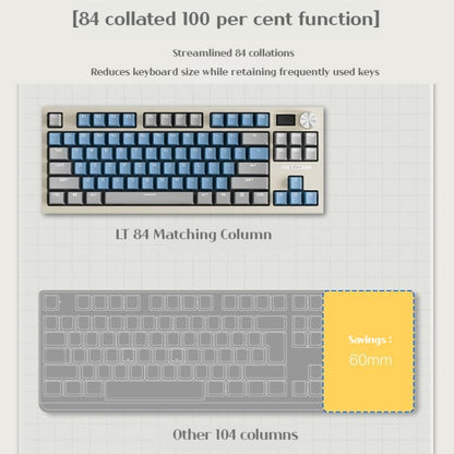 LANGTU LT84 Mechanical Luminous Keyboard, Style: Wired Single-mode Silver Gray Shaft (White) - Wired Keyboard by LANGTU | Online Shopping UK | buy2fix