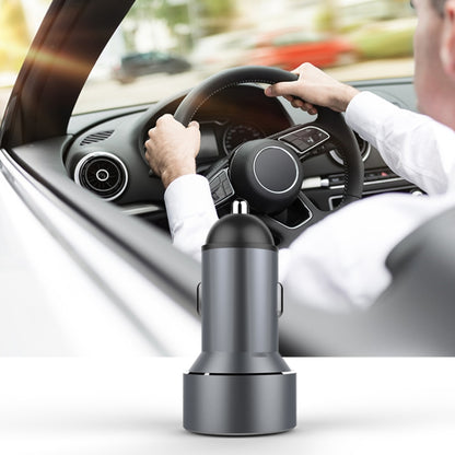 Mini Multifunctional Dual USB Digital Display Car Charger(Grey) - Car Charger by buy2fix | Online Shopping UK | buy2fix