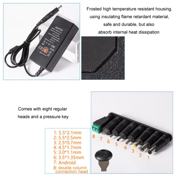 65W 6-20V Adjustable 3A DC Power Adapter Charger, Specification: UK Plug Small - Universal Power Adapter by buy2fix | Online Shopping UK | buy2fix