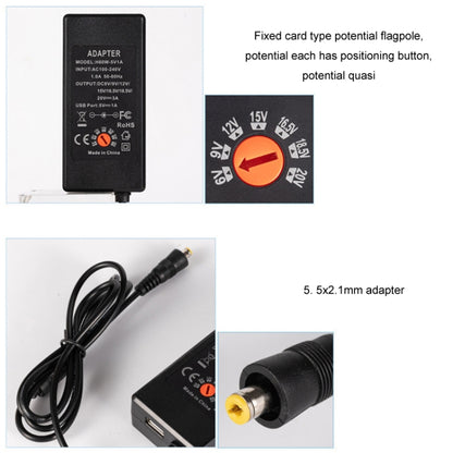 65W 6-20V Adjustable 3A DC Power Adapter Charger, Specification: UK Plug Small - Universal Power Adapter by buy2fix | Online Shopping UK | buy2fix