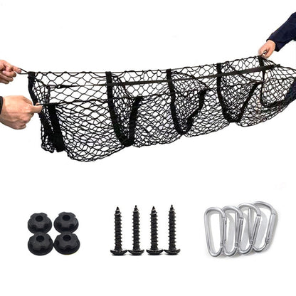 Pickup Truck Three-dimensional Net Bag Off-road Vehicle Trunk Luggage Net Bag, Size: 120x30cm(Four Pocket) - Stowing Tidying by buy2fix | Online Shopping UK | buy2fix