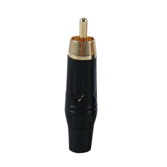 Pure Copper Soldered RCA Male Audio/Video Plug Assembled With AV Lotus Connector(Black) - RCA Adapter by buy2fix | Online Shopping UK | buy2fix