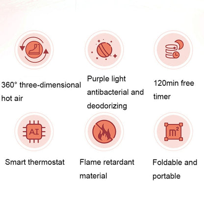 YM-102 Smart Home Timing UV Purple Light Sterilization and Deodorization Dryer Portable Shoe Dryer(EU Plug) - Dryers & Accessories by buy2fix | Online Shopping UK | buy2fix