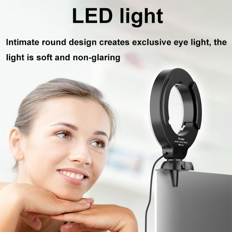 YRing48 4-Inch 48LEDs Laptop Camera Video Conference Live Beauty Ring Fill Light, Spec: Clip with Tripod - Selfie Light by buy2fix | Online Shopping UK | buy2fix