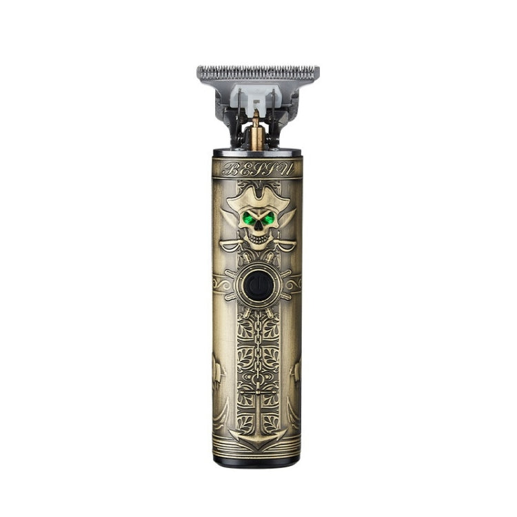 sh-1726 Vintage Pirate Skull Engraved USB Electric Clipper - Hair Trimmer by buy2fix | Online Shopping UK | buy2fix